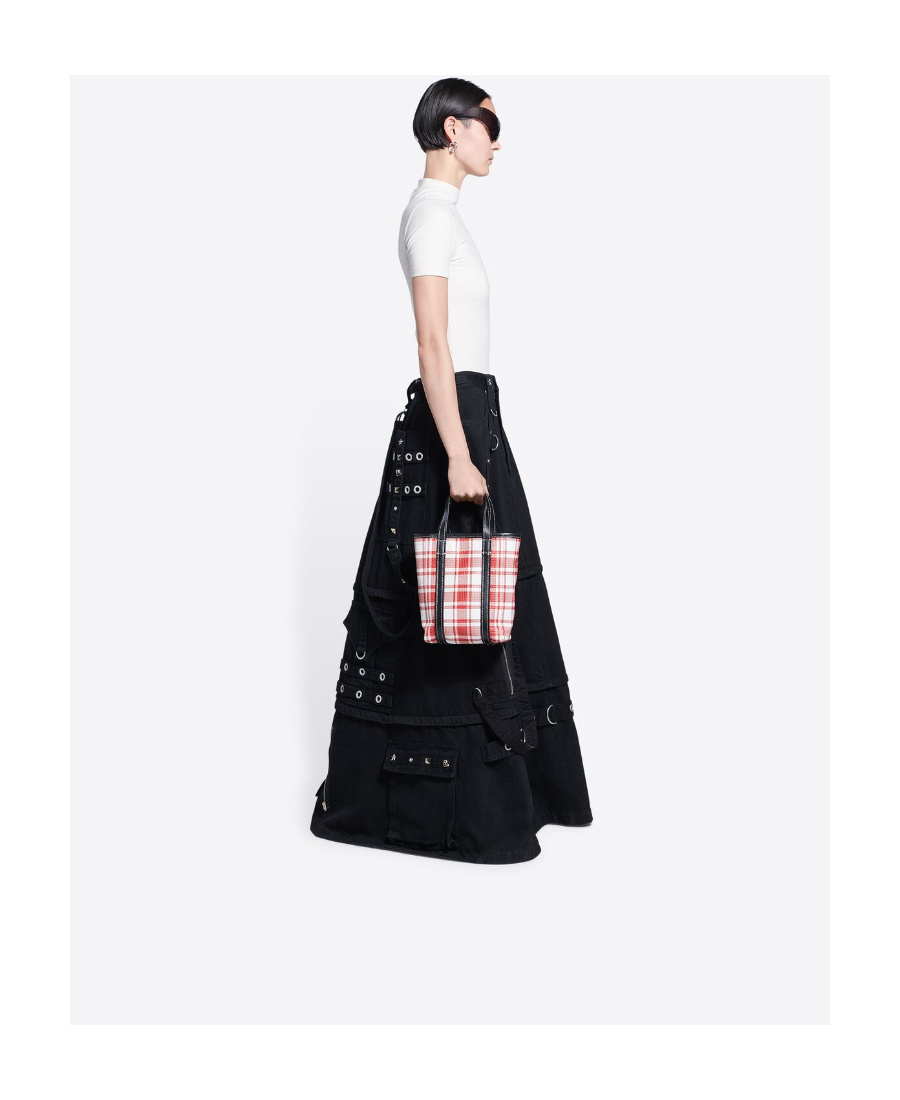 Balenciaga Small Barbes Shopping Bag In Printed Leather In Multicolor