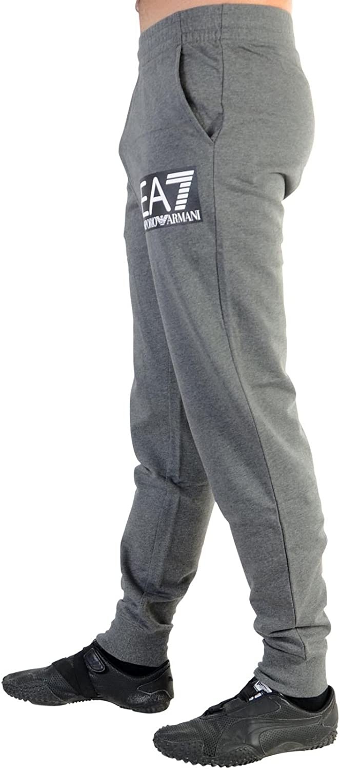 Ea7 Logo Details Sweatpants In Gray
