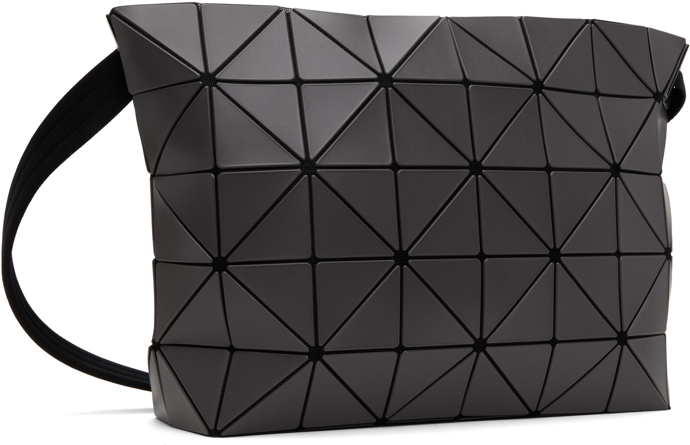Bao Bao Issey Miyake Gray Crystal Matte Shoulder Bag In Black