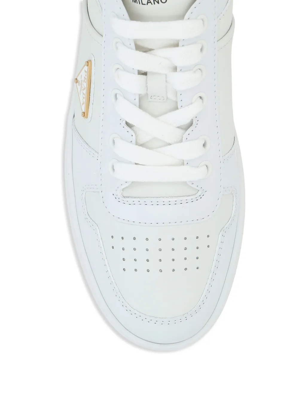 Prada Round Head Low-cut Casual Shoes In White