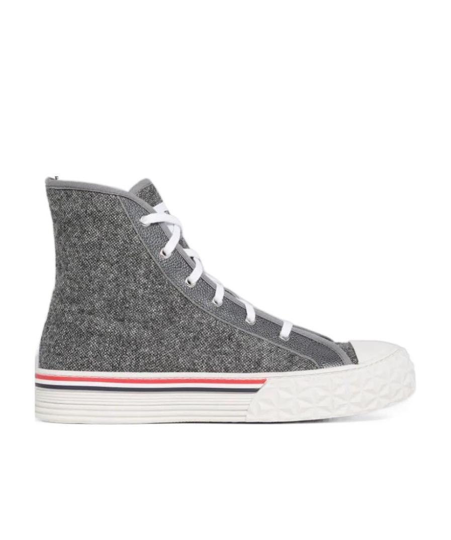Thom Browne Collegiate High-top Sneakers In Gray