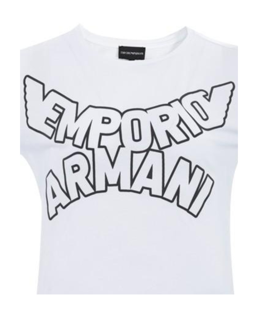 EMPORIO ARMANI LOGO ARC PRINTED T-SHIRT WITH ROUND NECK