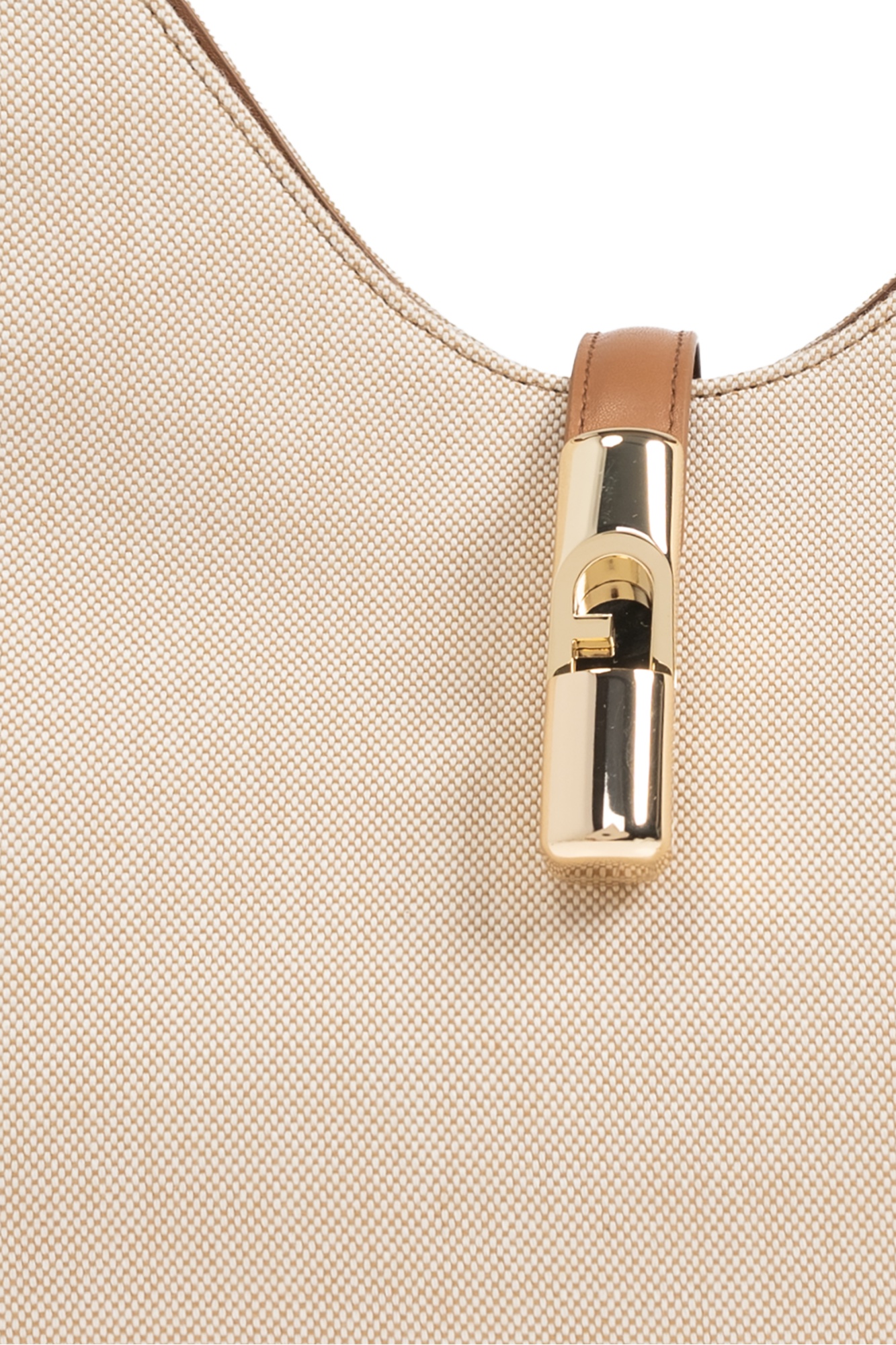 Furla 'droplet Hobo' Leather Bag In Nude