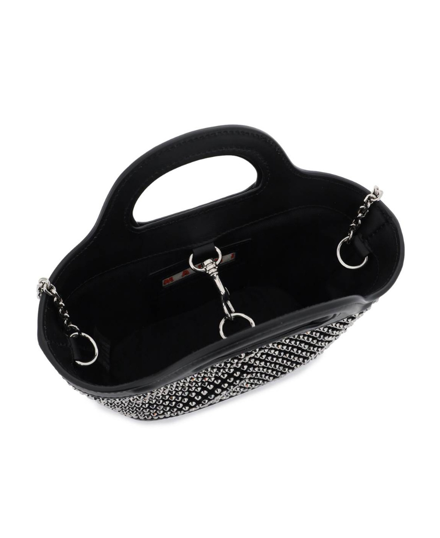 Marni Studded Leather Crossbody Bag In Black