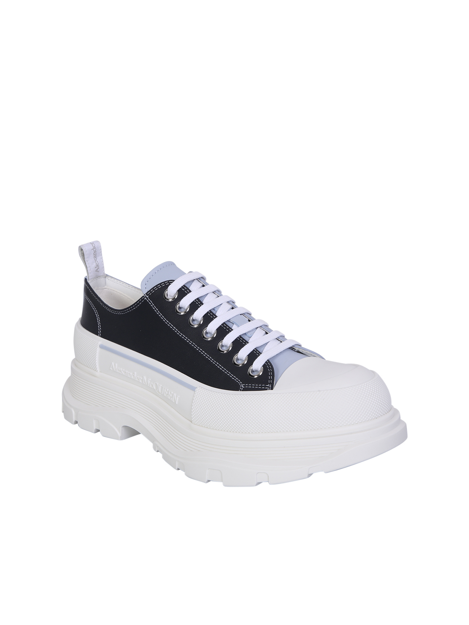 Alexander Mcqueen Tread Slick Lace-up Sneakers In Black