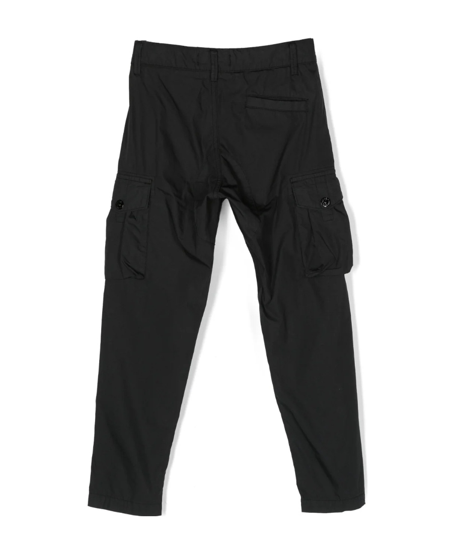 Stone Island Compass-patch Cargo Pants In Black