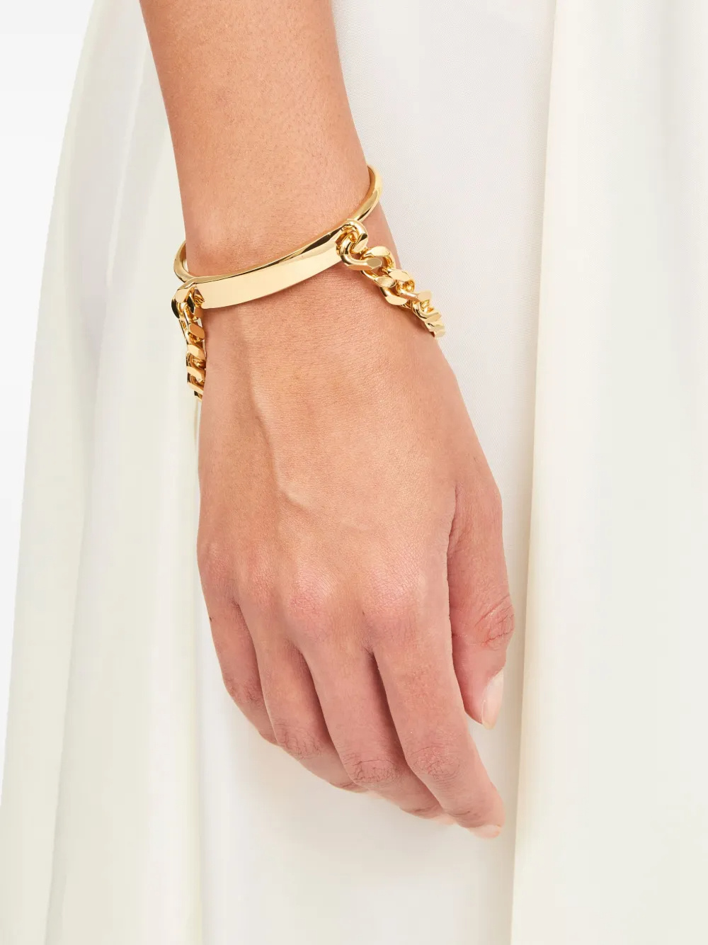 Mm6 Maison Margiela Chain-detail Cuff Bracelet In Yellow