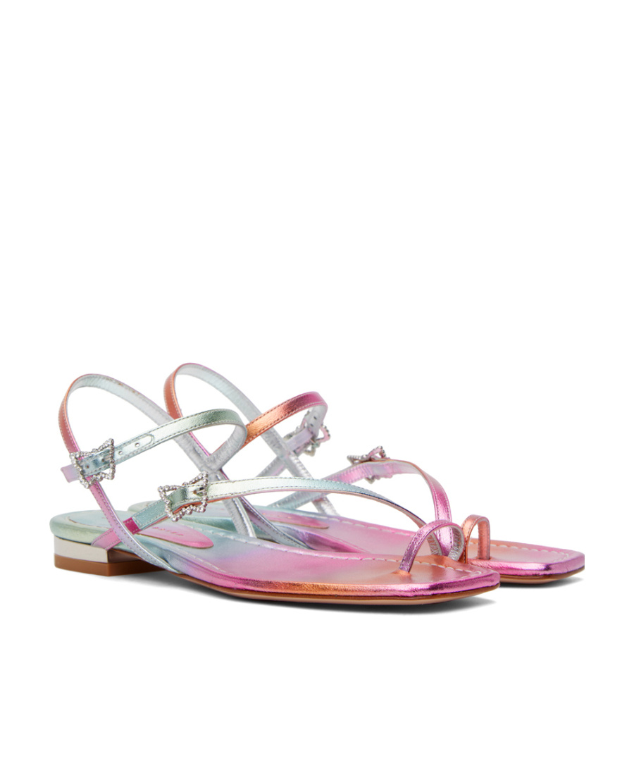 Sophia Webster Butterfly Pattern Flat-soled Sandals In Multicolor