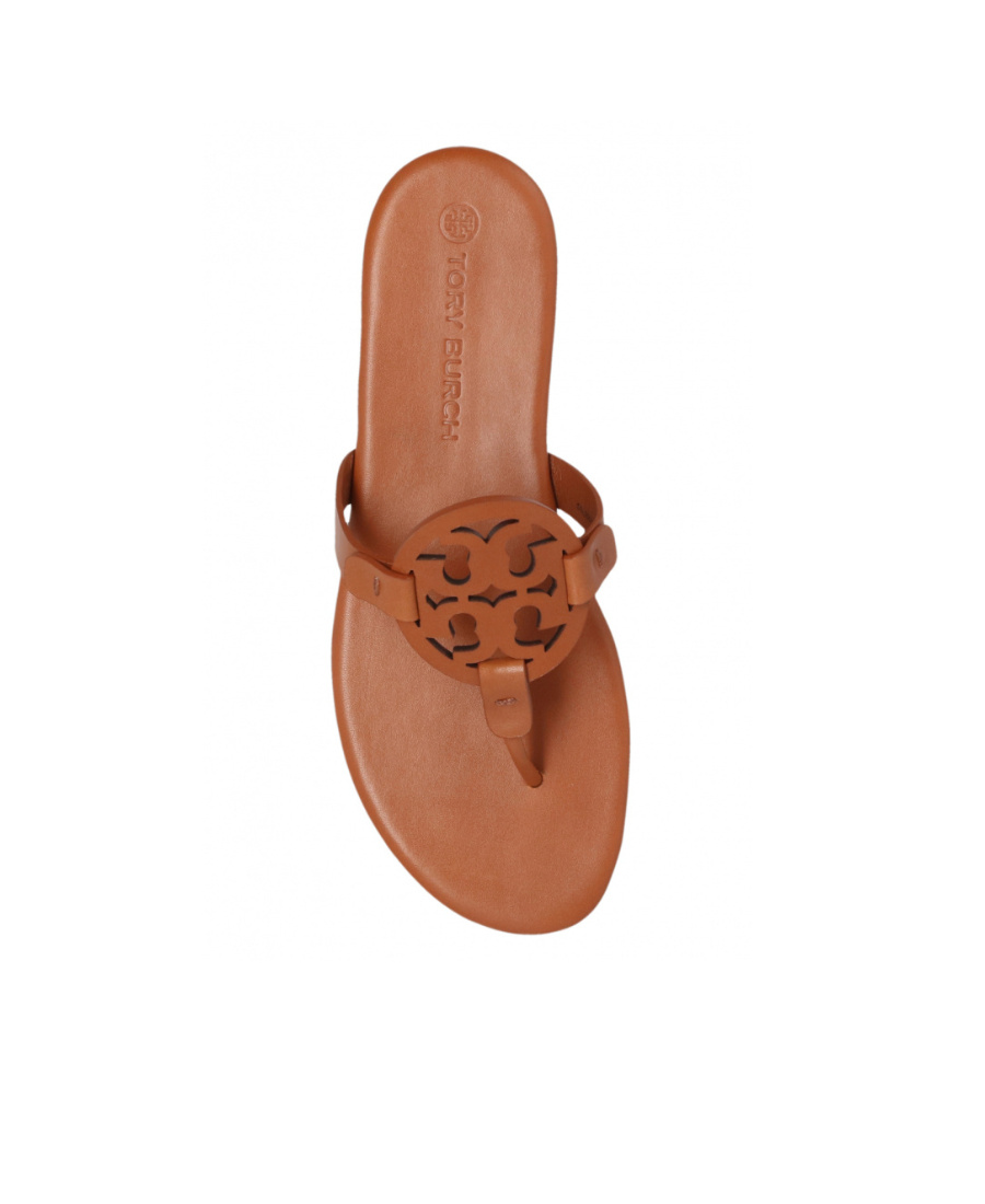 Tory Burch Metal Miller Soft Leather Sandals In Brown