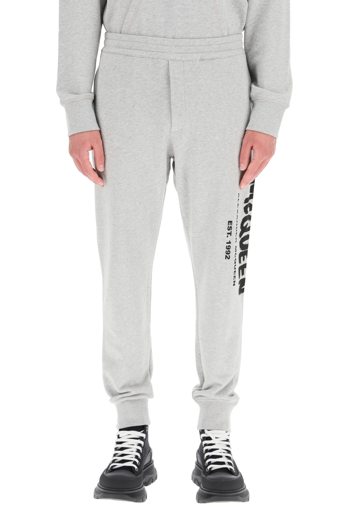 Alexander Mcqueen Logo-print Track Pants In Gray