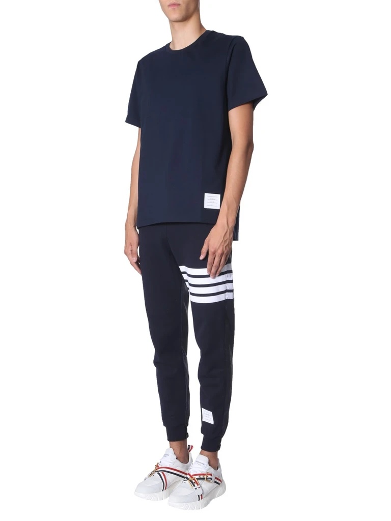 Thom Browne Logo-patch Short-sleeve T-shirt In Black