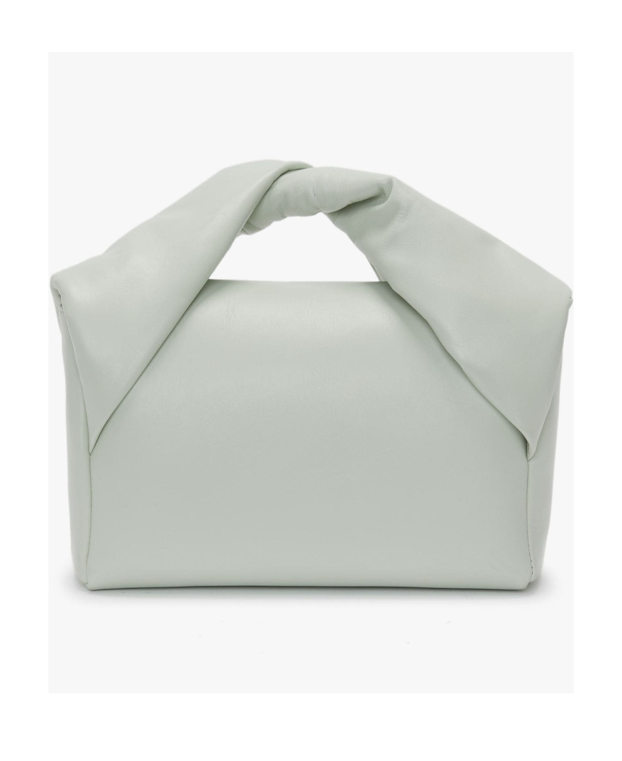 Shop Jw Anderson Large Twister Leather Tote Bag In Gray