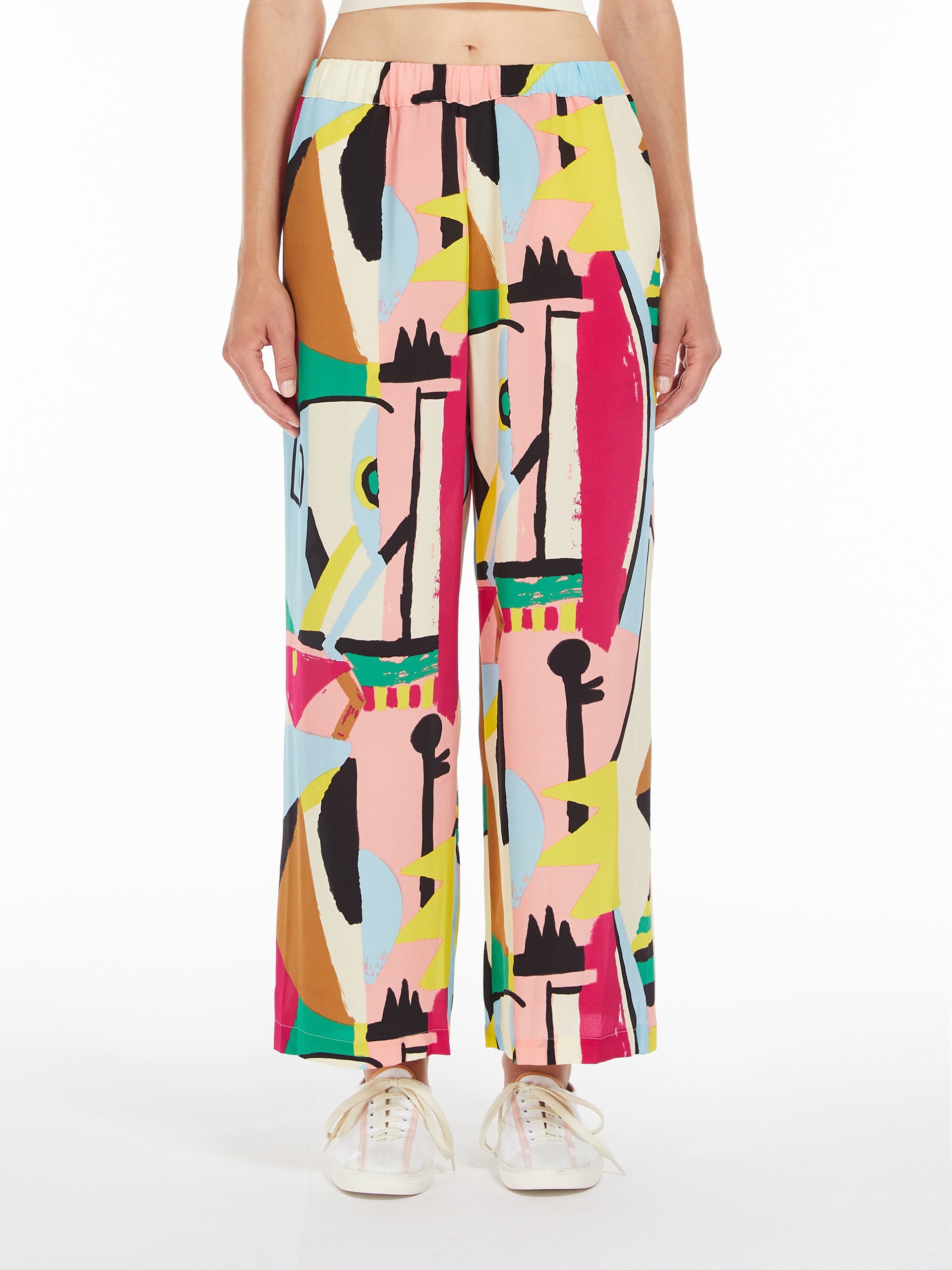 WEEKEND MAX MARA PATTERN PRINTED CASUAL PANTS
