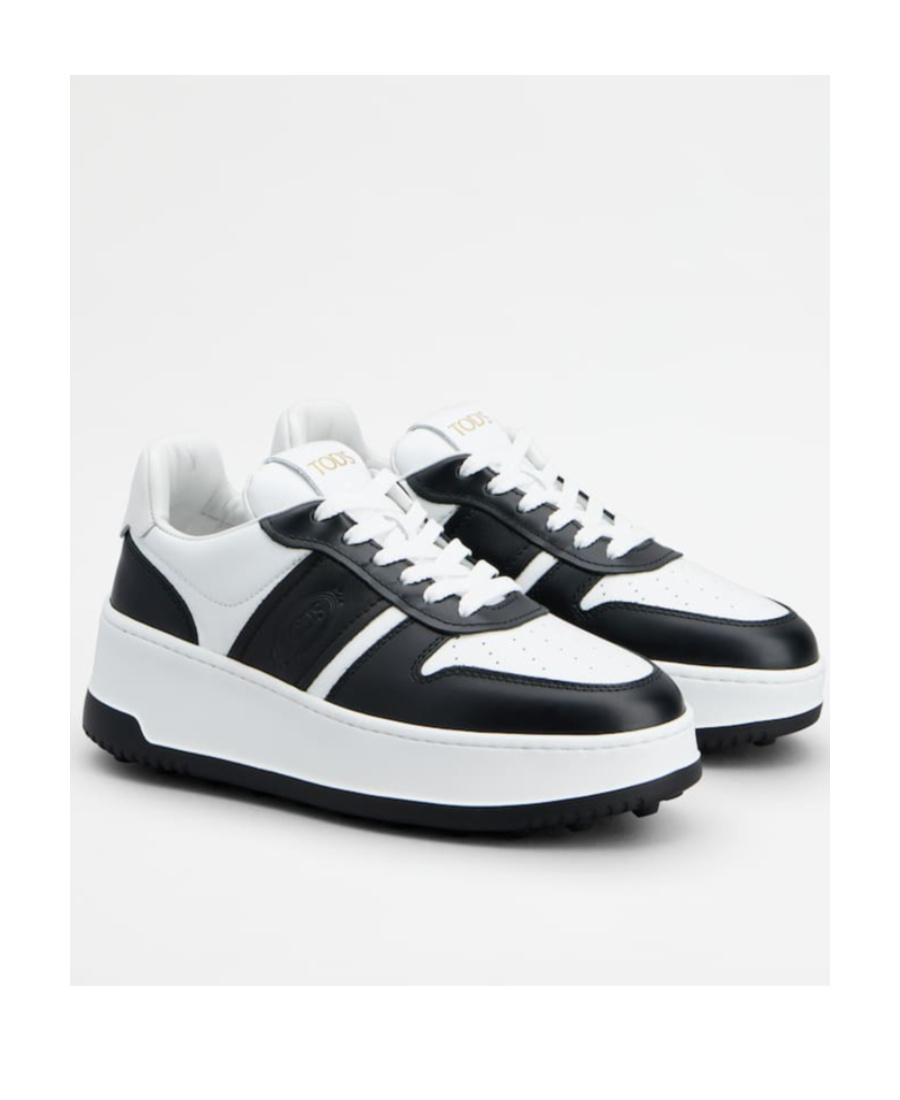 Tod's Logo-debossed Tow-tone Sneakers In White