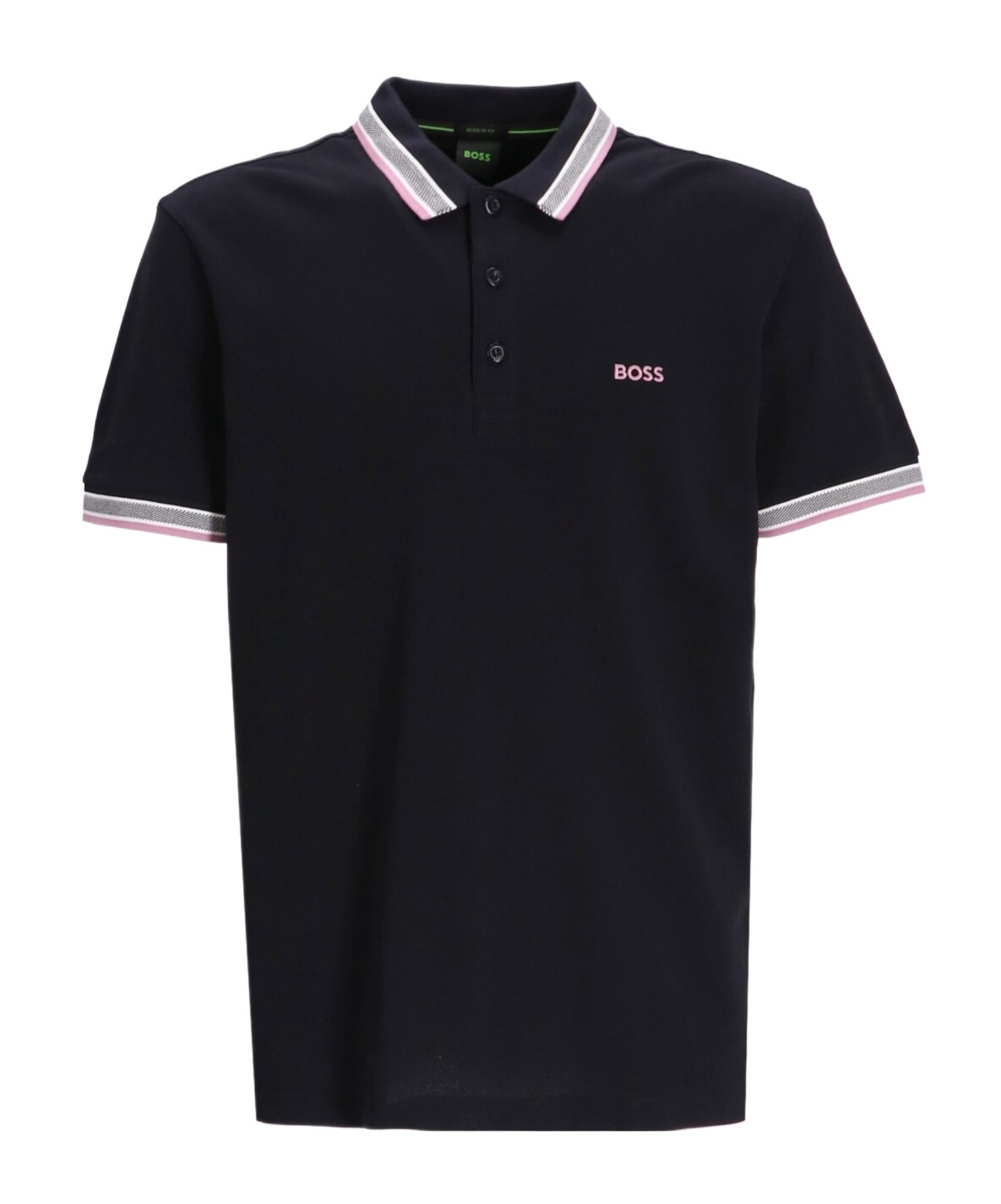 Hugo Boss Mens Paule Short Sleeve Pique Cotton Polo Shirt In Navy In Black