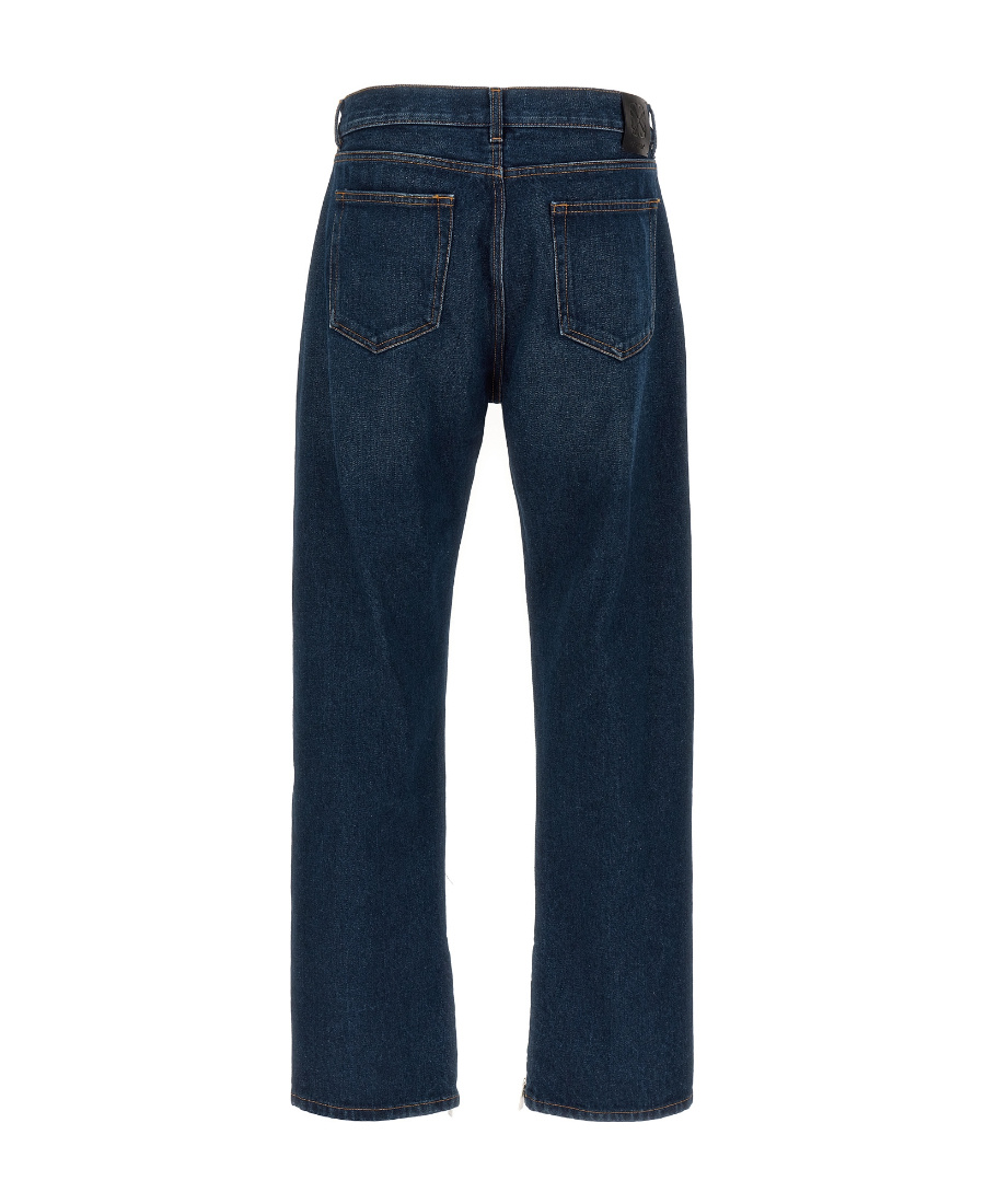 Off-white Arr Tab Zip Det Skate Wide-leg Jeans In Black
