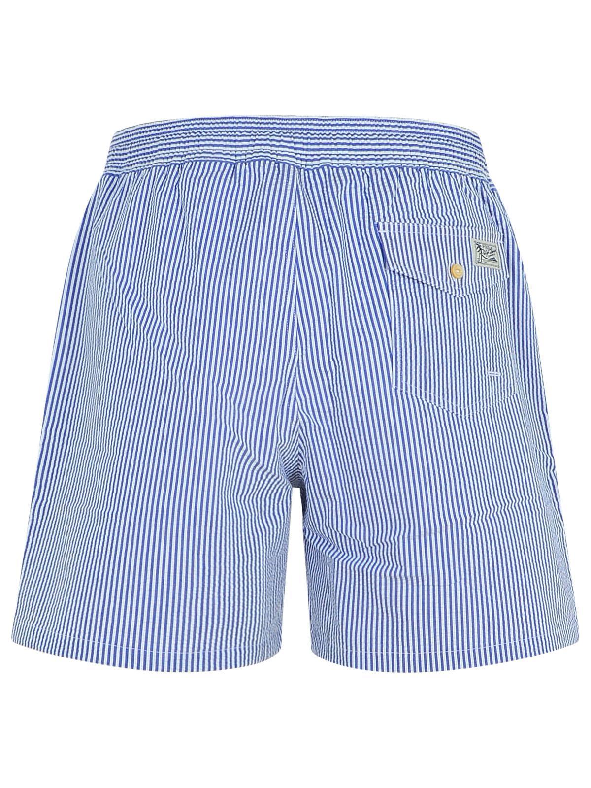Polo Ralph Lauren Traveler Seersucker Swim Trunks In Blue