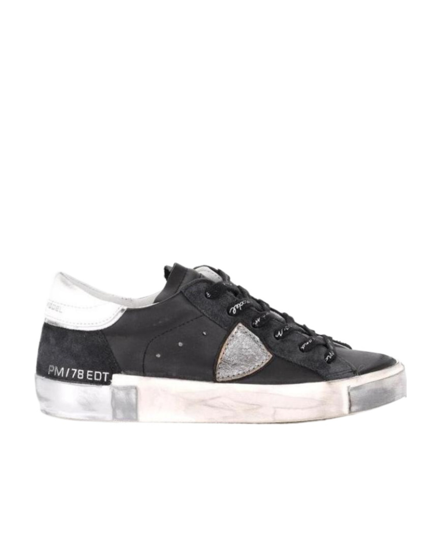 Philippe Model Logo-patch Lace-up Low-top Sneakers In Black