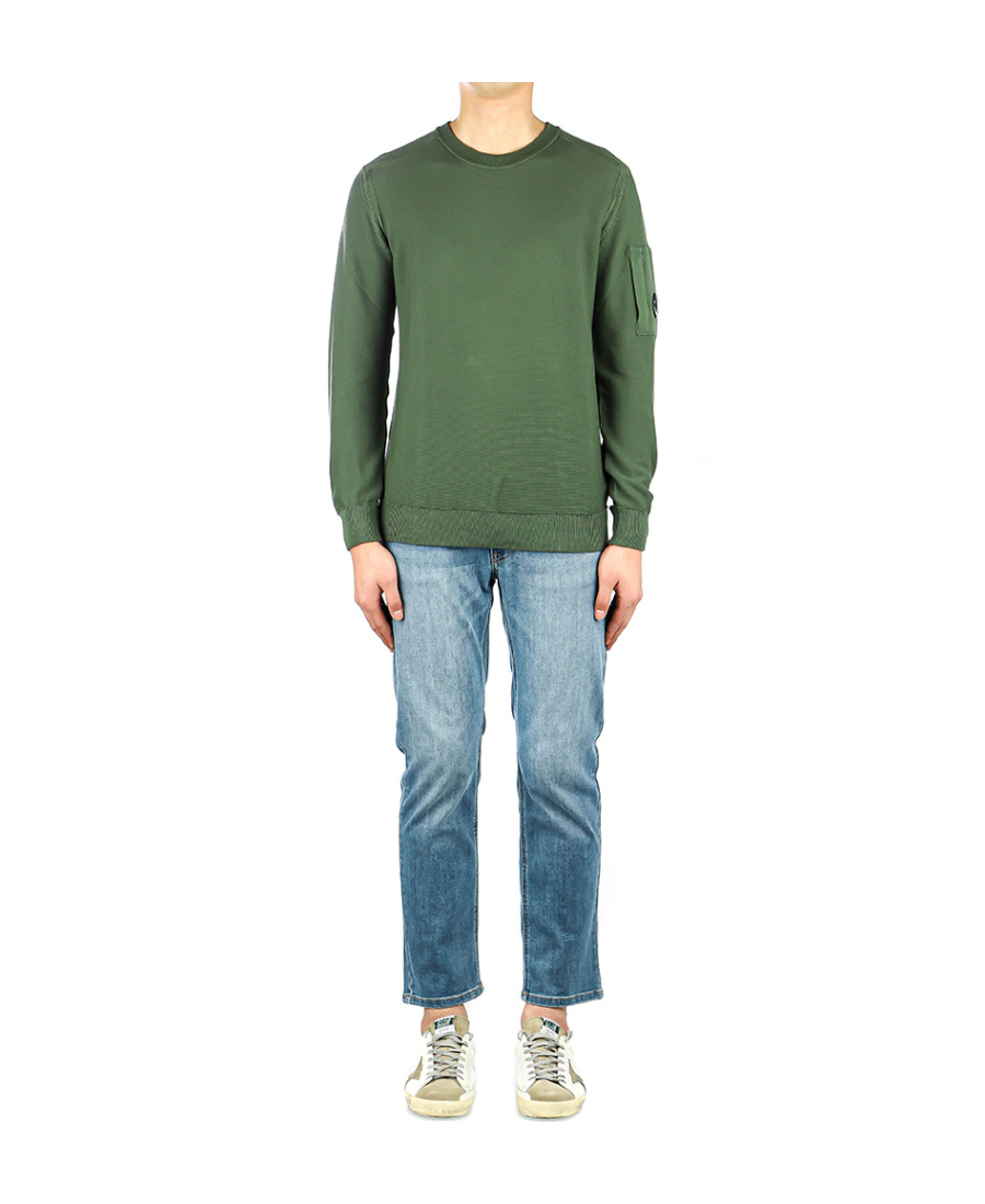 C.p. Company Round Neck Sweater In Green