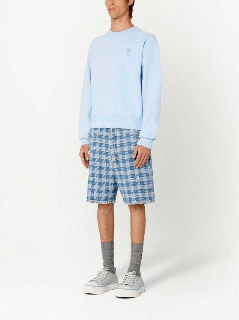 Ami Alexandre Mattiussi Tonal Ami De Coeur Sweatshirt In Blue