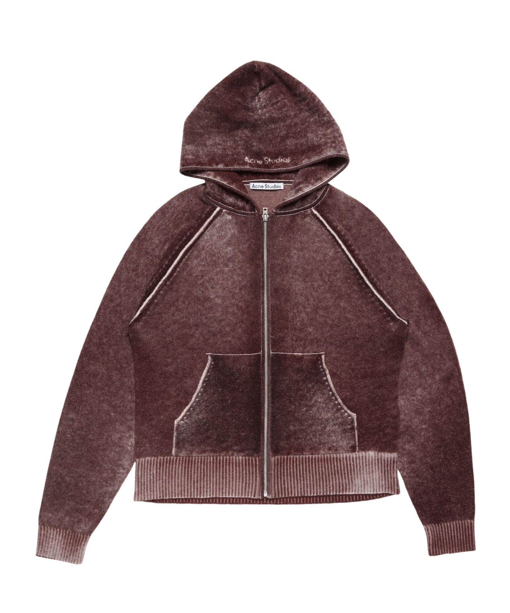 Acne Studios Zip Hoodie In Brown