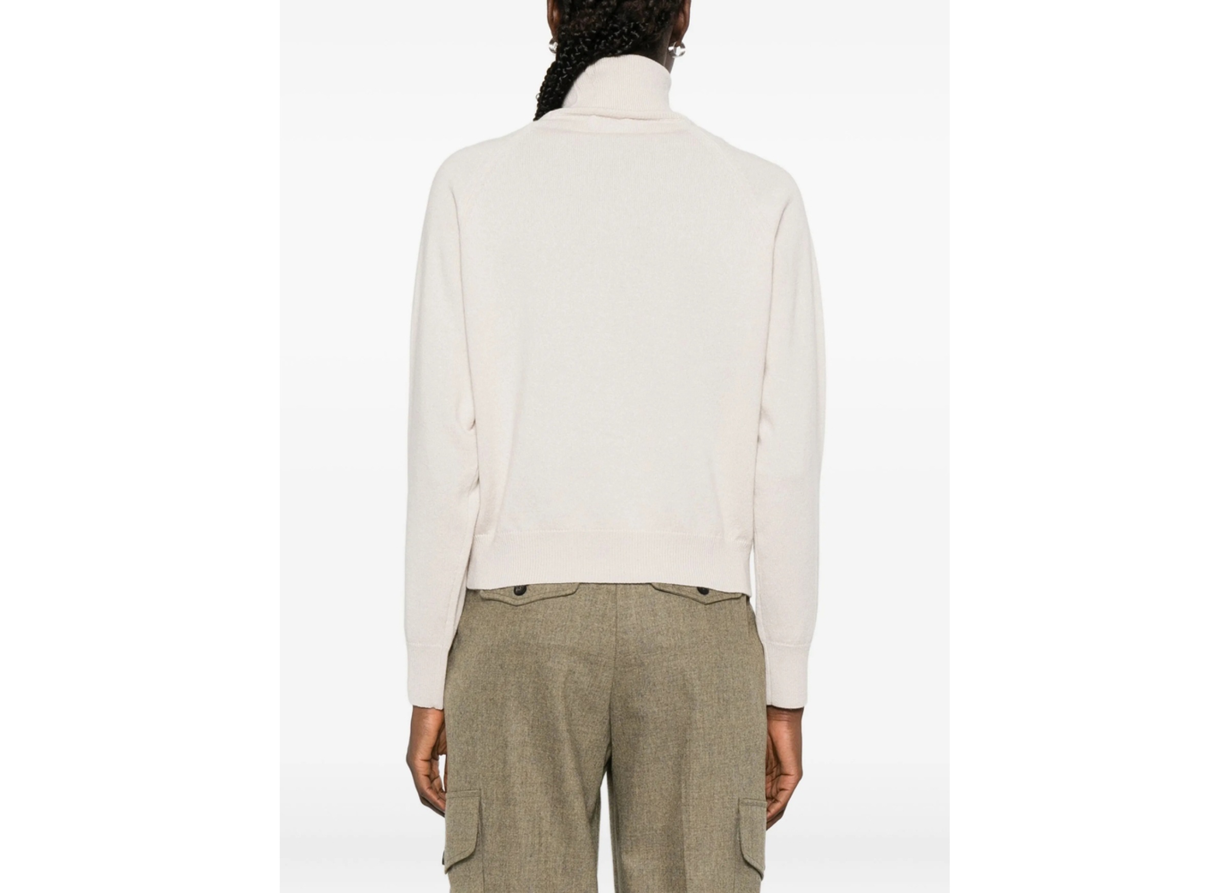 Peserico Diamond-pattern Turtleneck Sweater In White