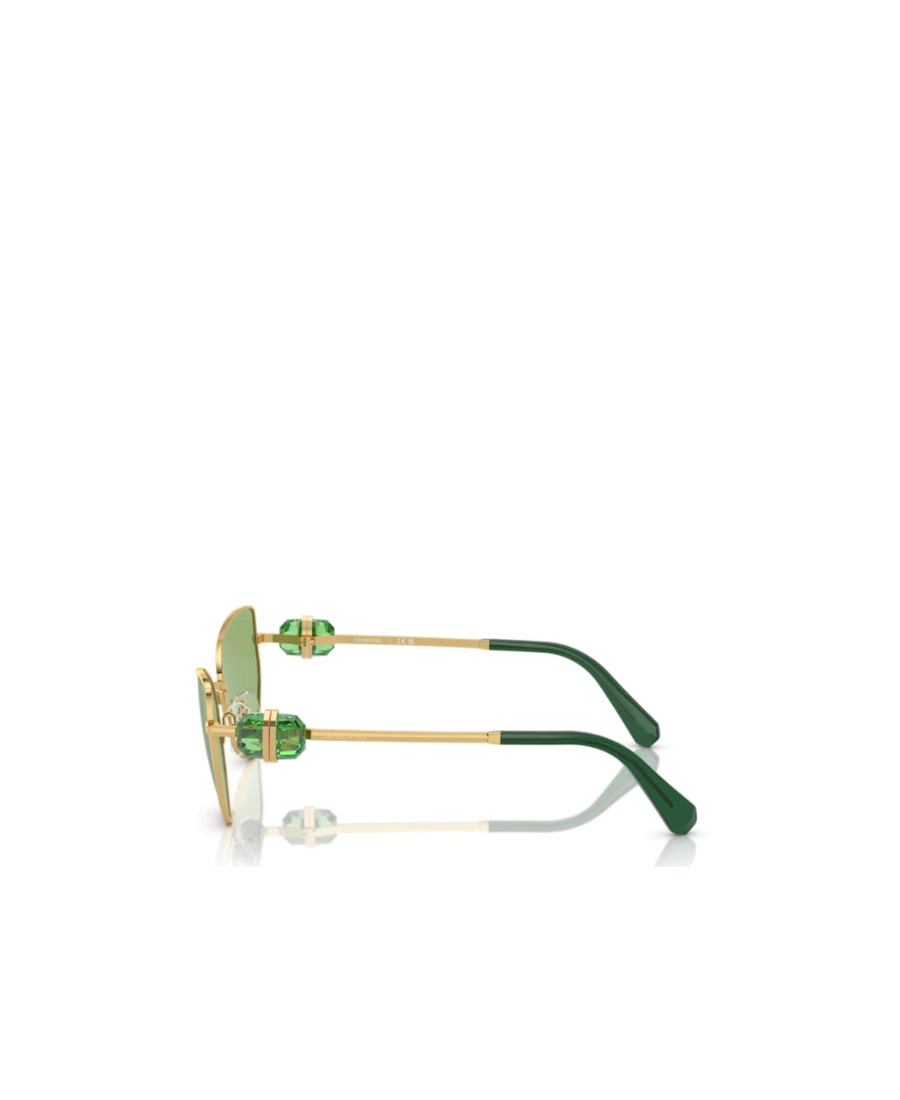 Swarovski Womens Gold Sk7003 Irregular-frame Metal Sunglasses In Green