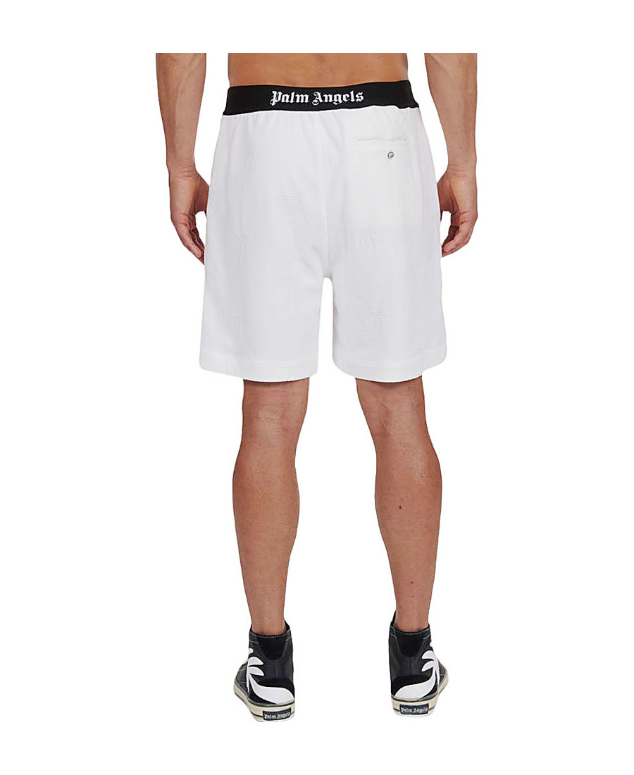 Palm Angels Debossed-logo Track Shorts In White