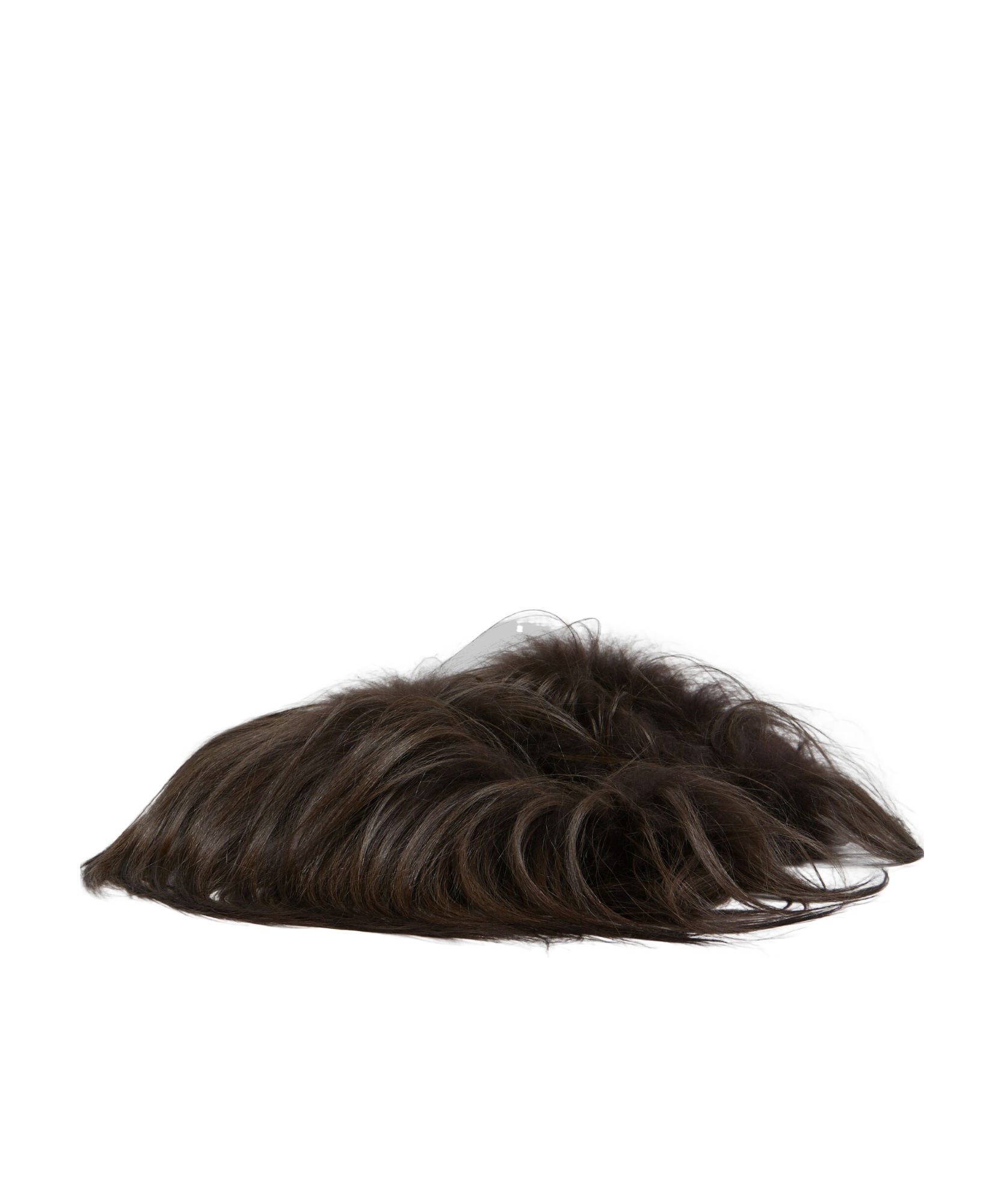 Marni Brown Long Hair Fur Fussbett Slippers In Black