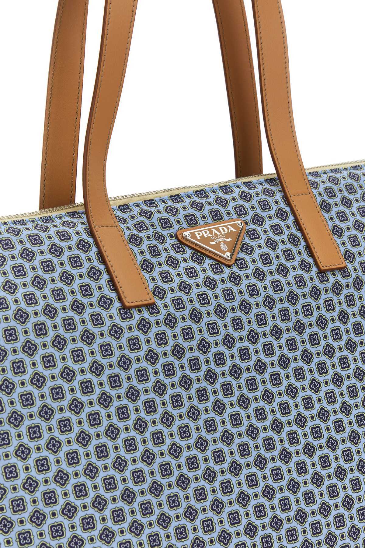 Prada Large Geometric-pattern Tote Bag In Gray