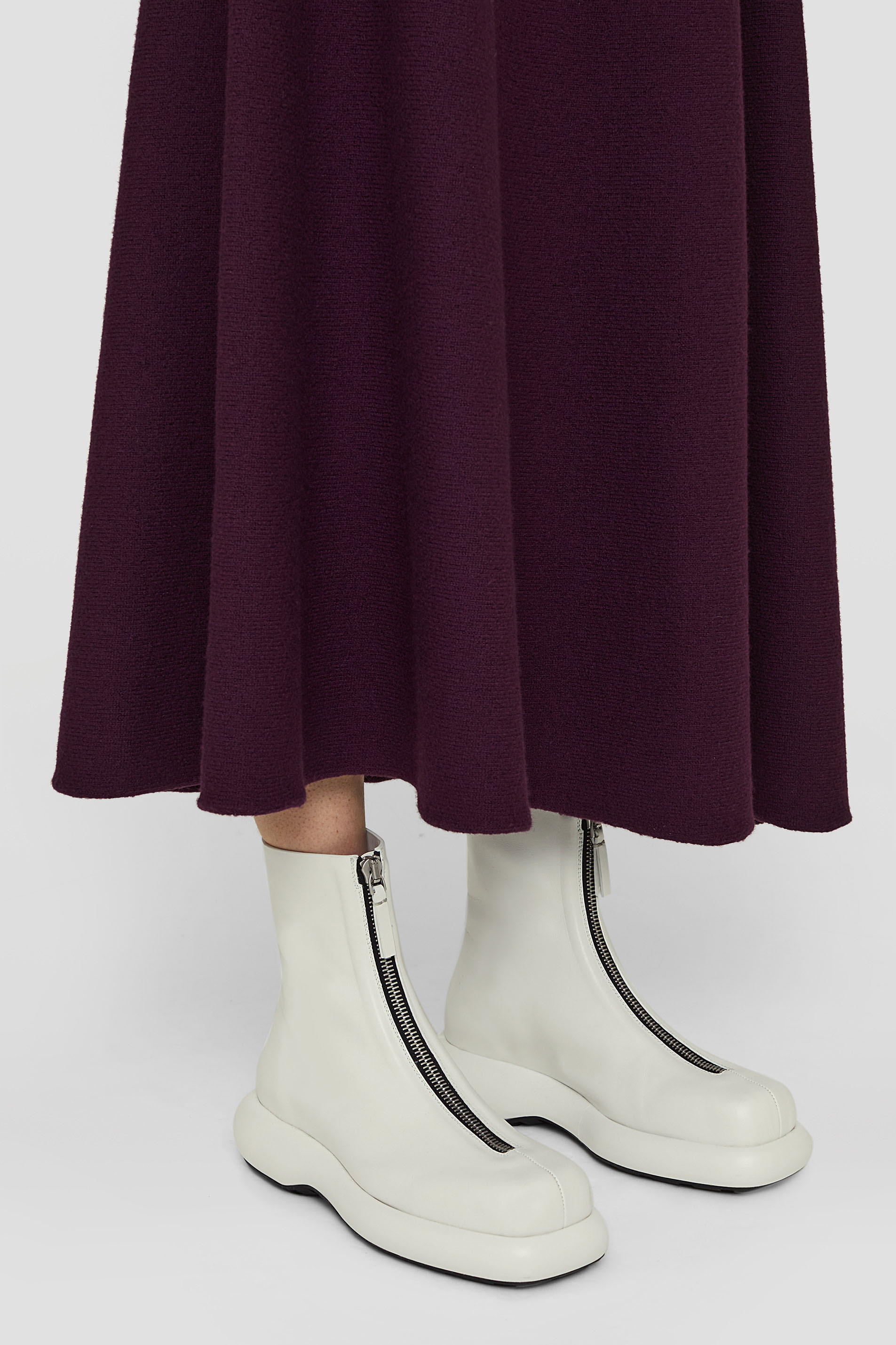 Jil Sander Zip-up Leather Boots In White