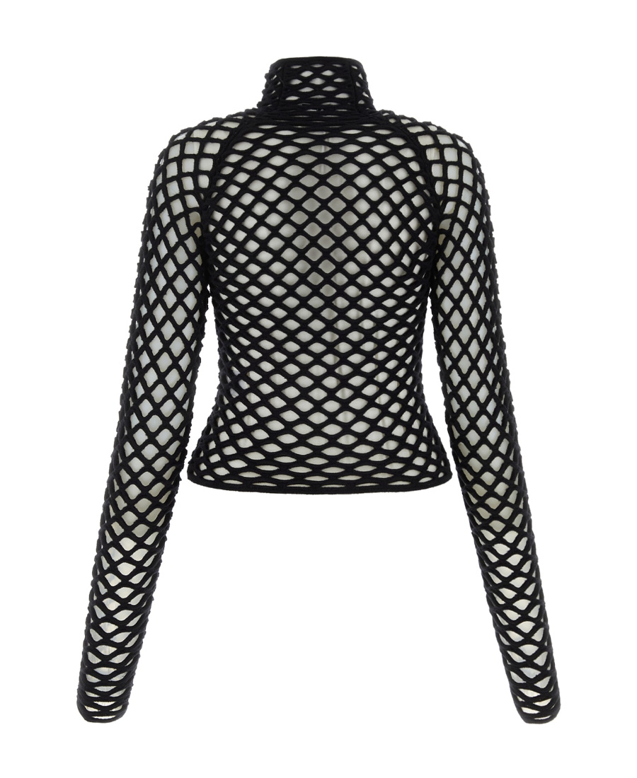 Alaïa Cage High Neck Knitted Top In Black