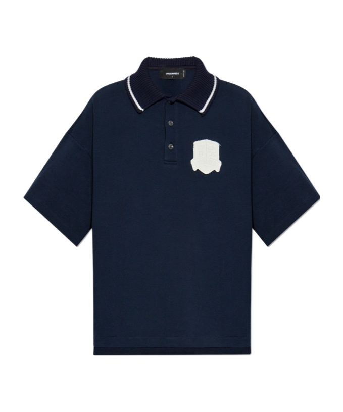 Dsquared2 Short Sleeve Polo Shirt In Black