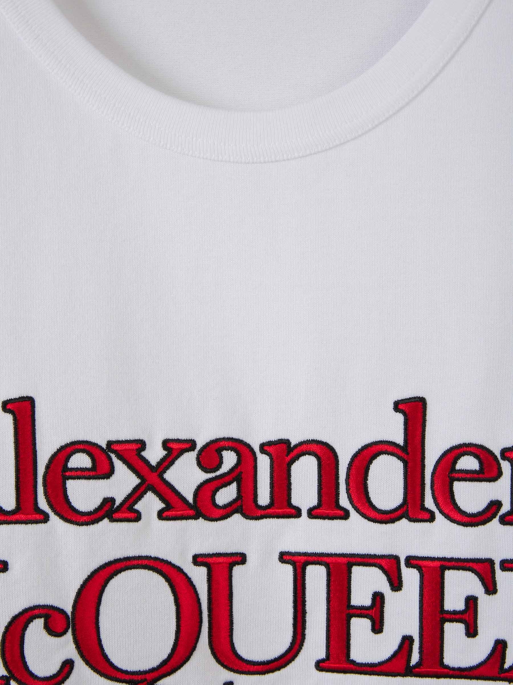 Alexander Mcqueen Loose Fit Cotton T-shirt With Crew Neck And Lateral Slits In White