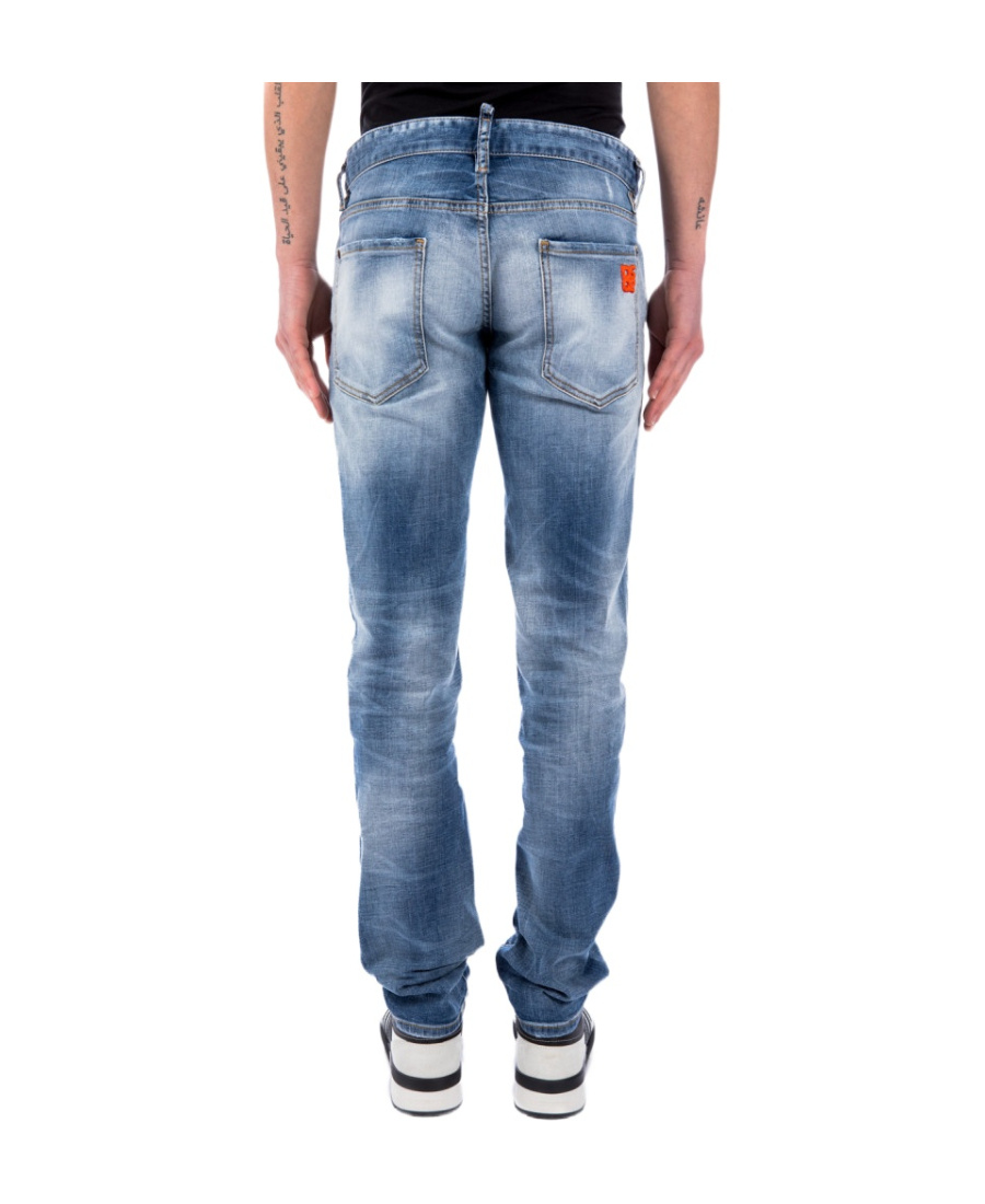 Dsquared2 Embroidered-logo Straight-leg Jeans In Blue