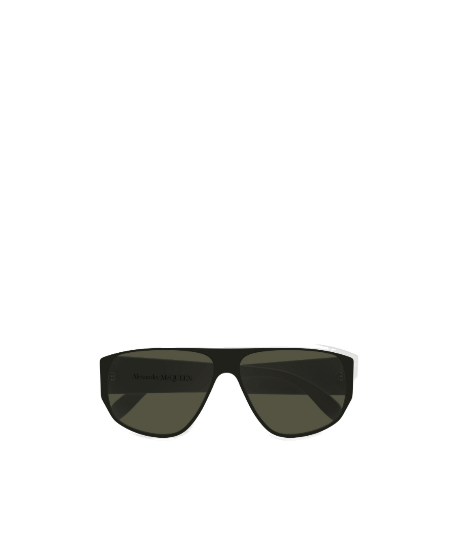 Alexander Mcqueen Logo-print Oversize-frame Sunglasses In Green