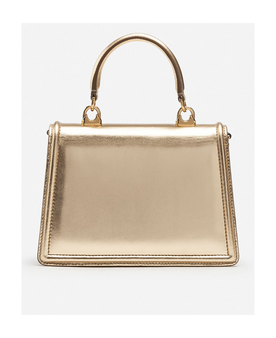 Dolce & Gabbana Small Devotion Metallic Top Handle Bag In Nude