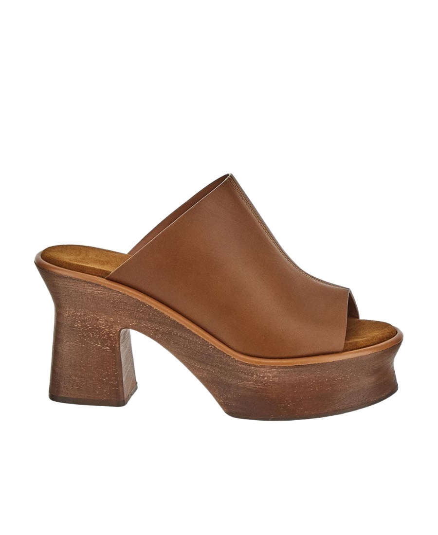 Ferragamo Salvatore  Slip-on Platform Sandals In Brown