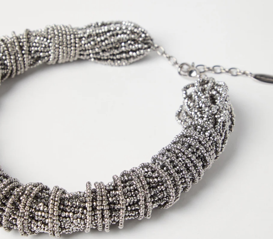 Brunello Cucinelli Vetro And Sterling Silver Choker In Metallic