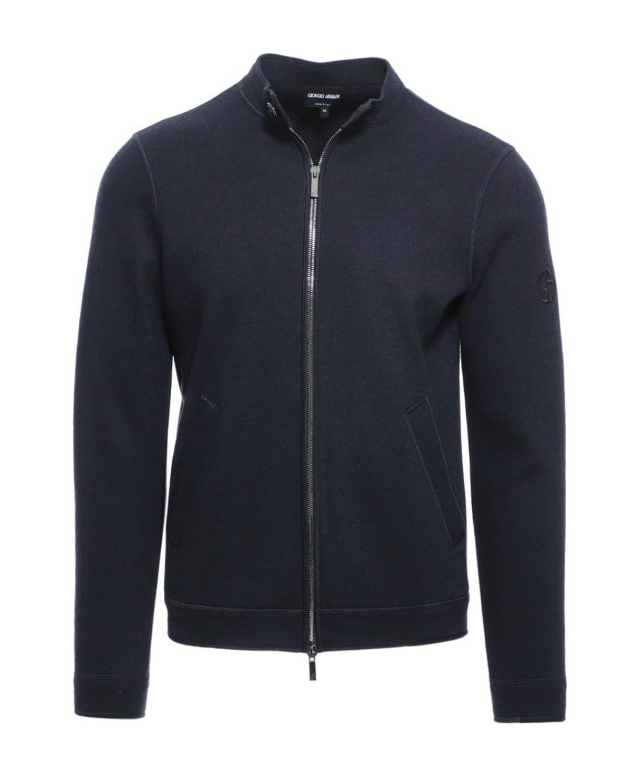 Giorgio Armani Logo Details Casual Jacket In Black