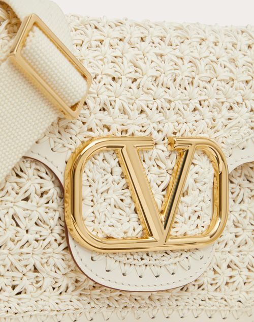 Valentino All Time Crochet Leather Shoulder Bag In Nude