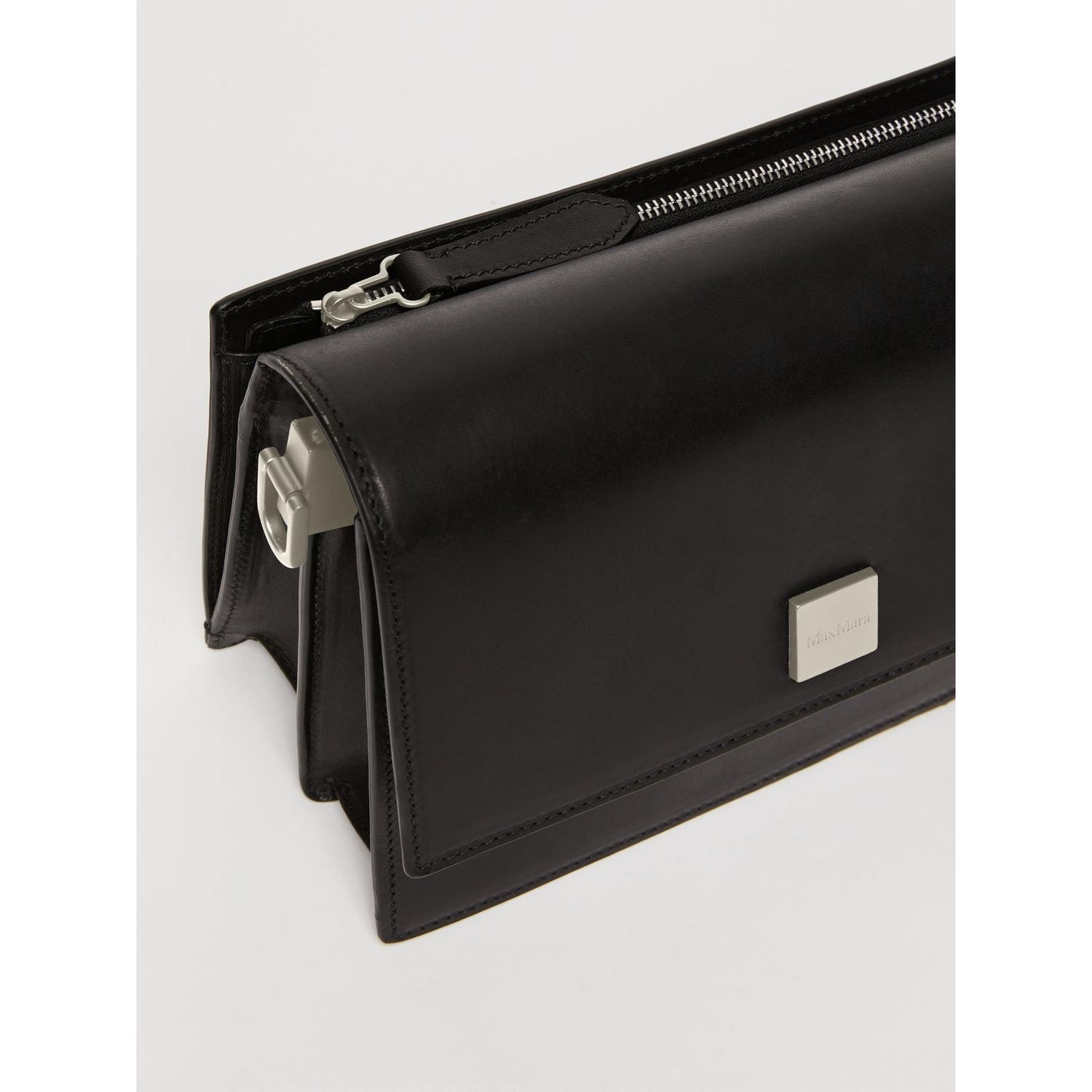 Max Mara Biancaraf Calfskin Crossbody Bag In Black