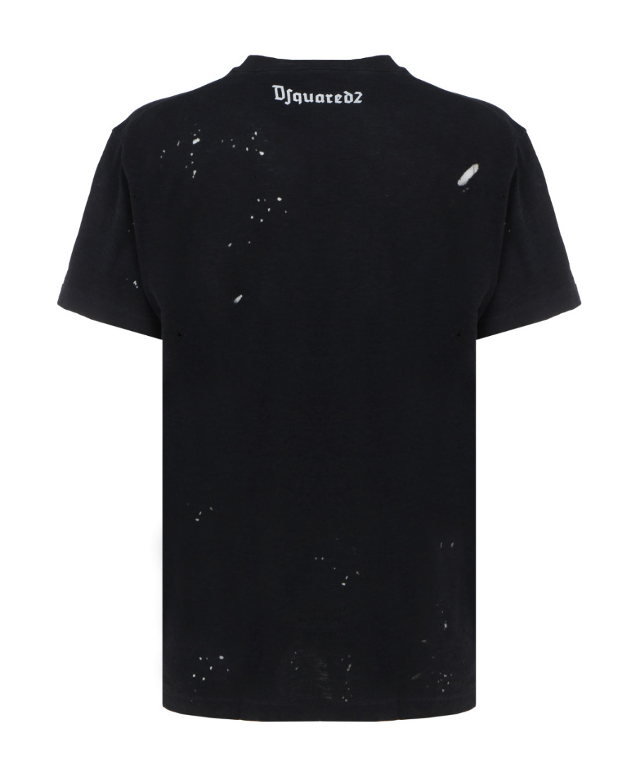 DSQUARED2 DISTRESSED SLOGAN-PRINT T-SHIRT