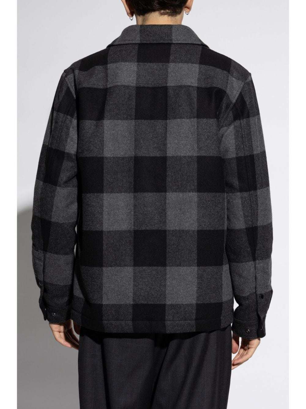 Woolrich Checked Italian Wool Blend Alaskan Padded Overshirt In Multi