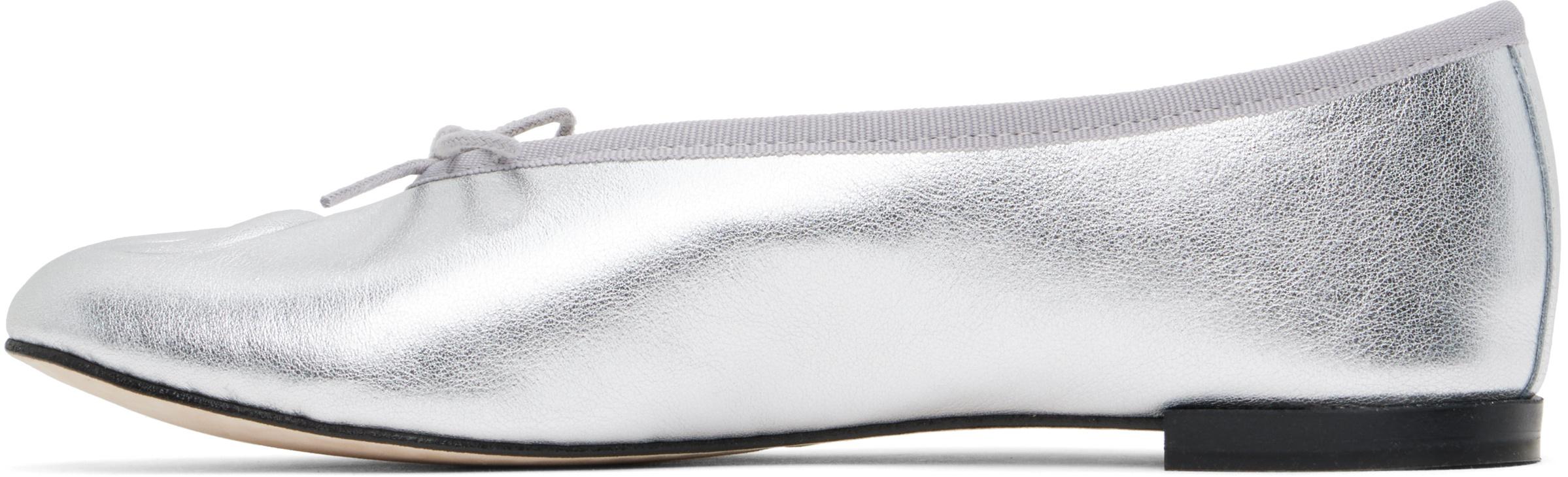 Marine Serre Silver Repetto Edition Lilouh Soft Nappa Ballerina Flats