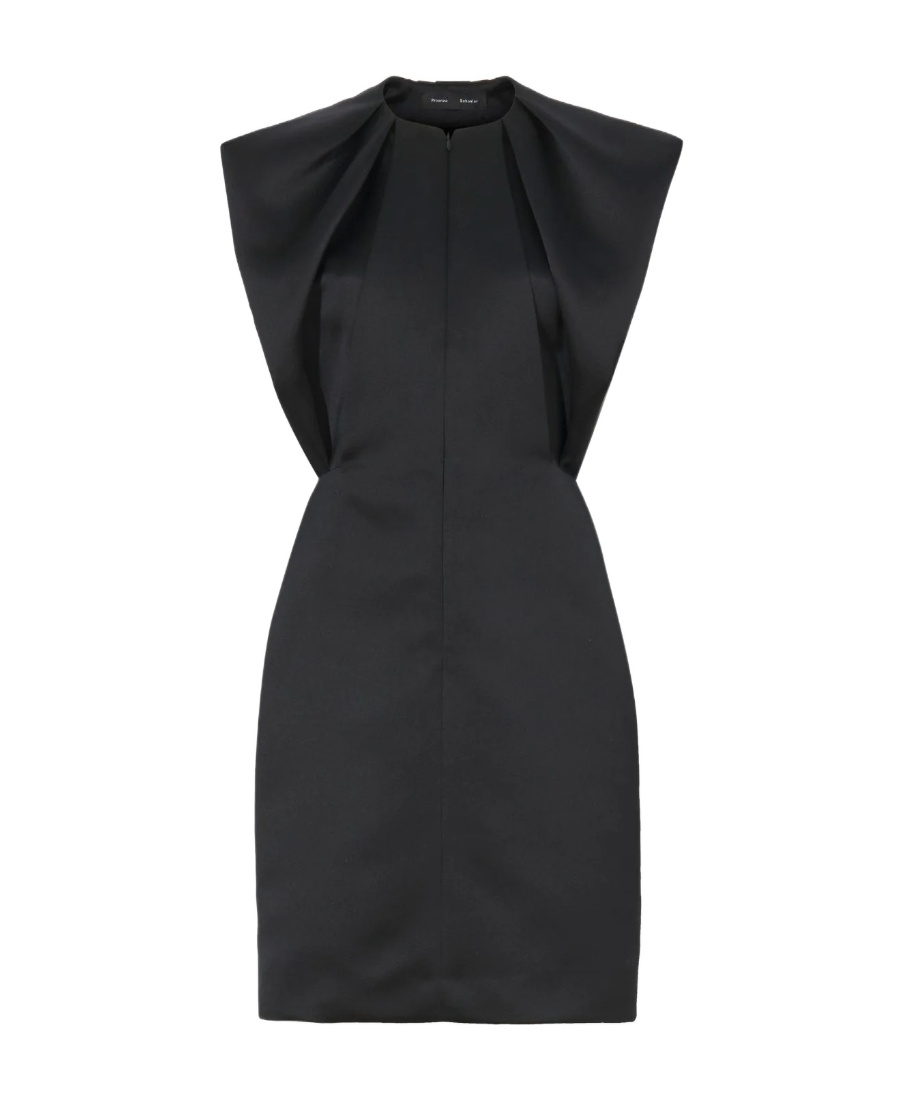 Proenza Schouler Satin Shift Mini Dress In Black