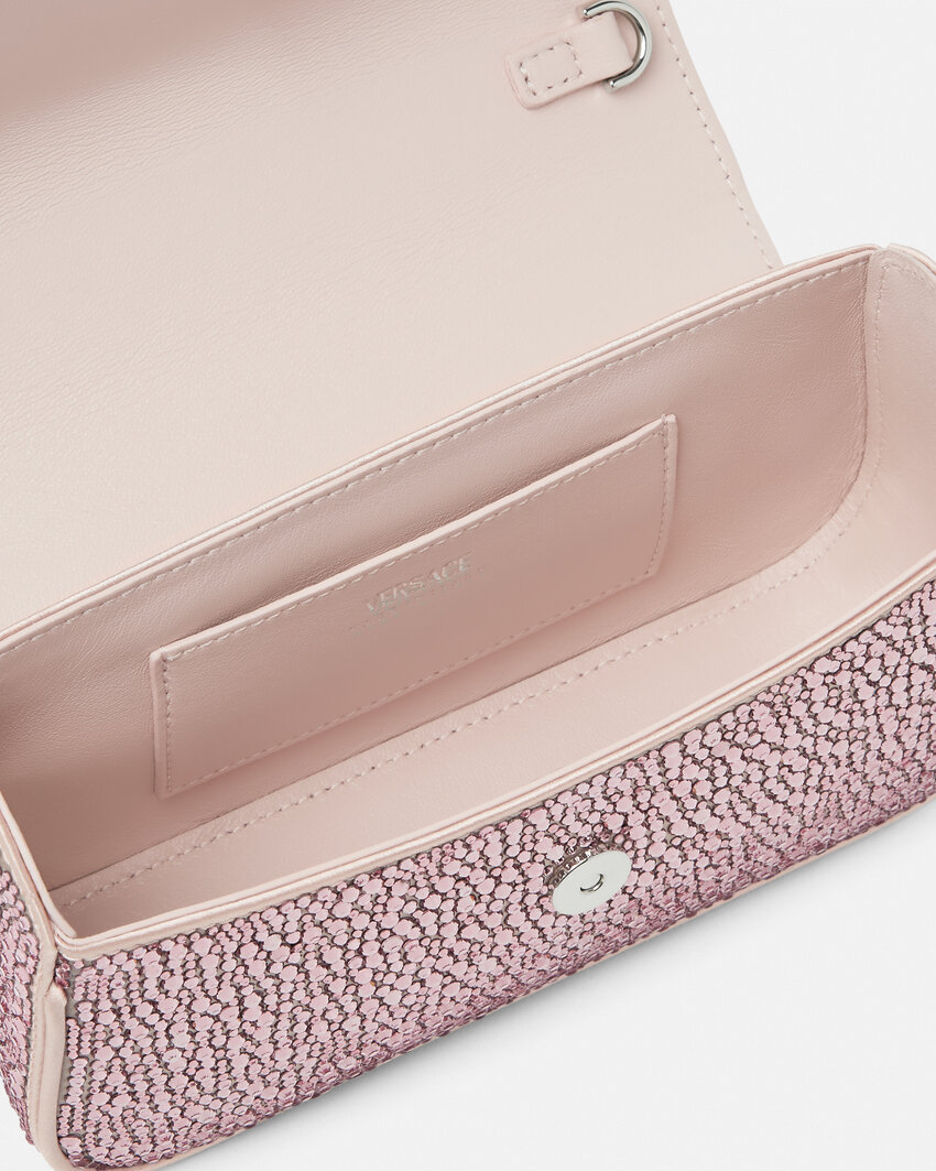 Versace Crystal La Medusa Mini Bag In Purple