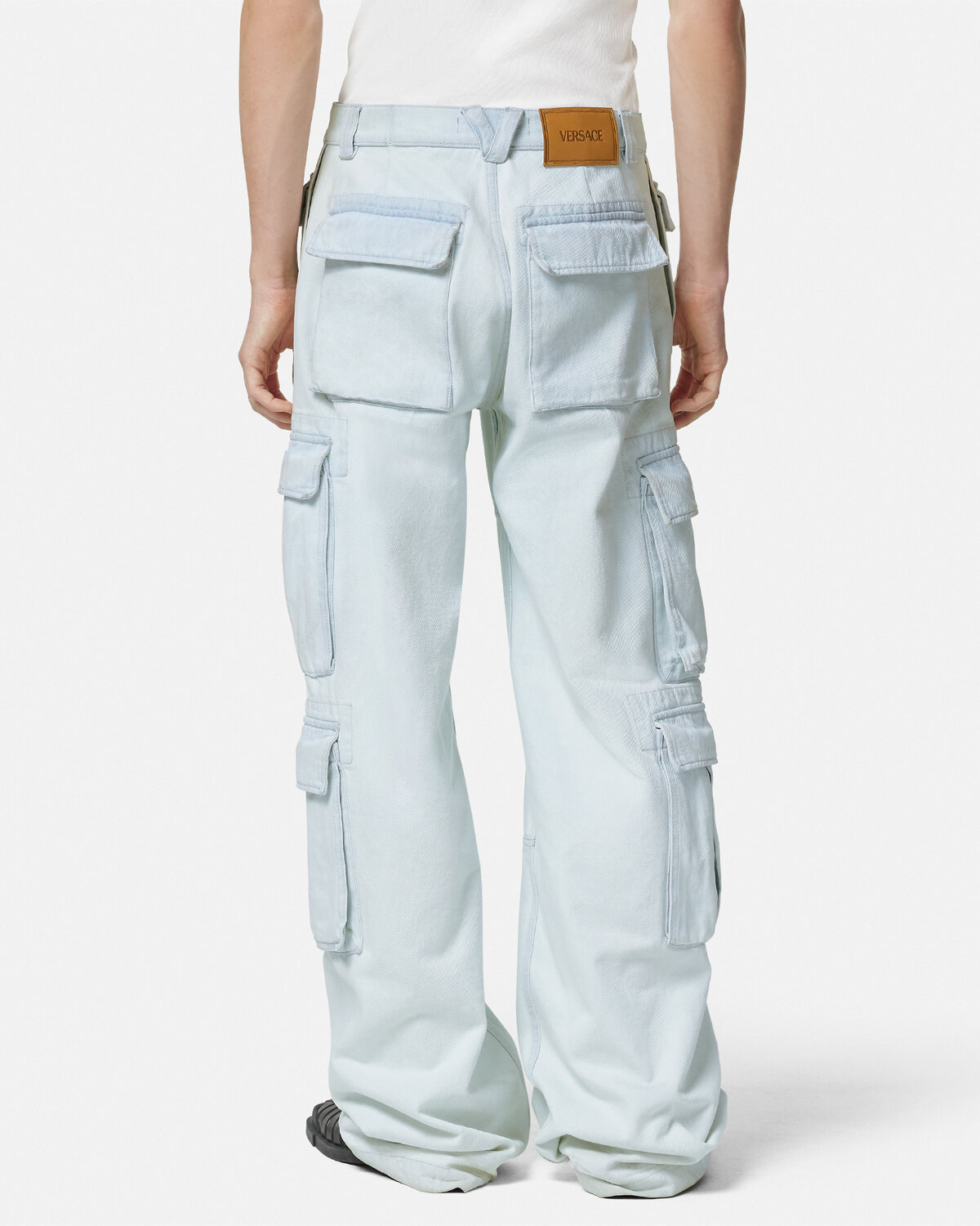 Versace Men's Cargo Jeans In White