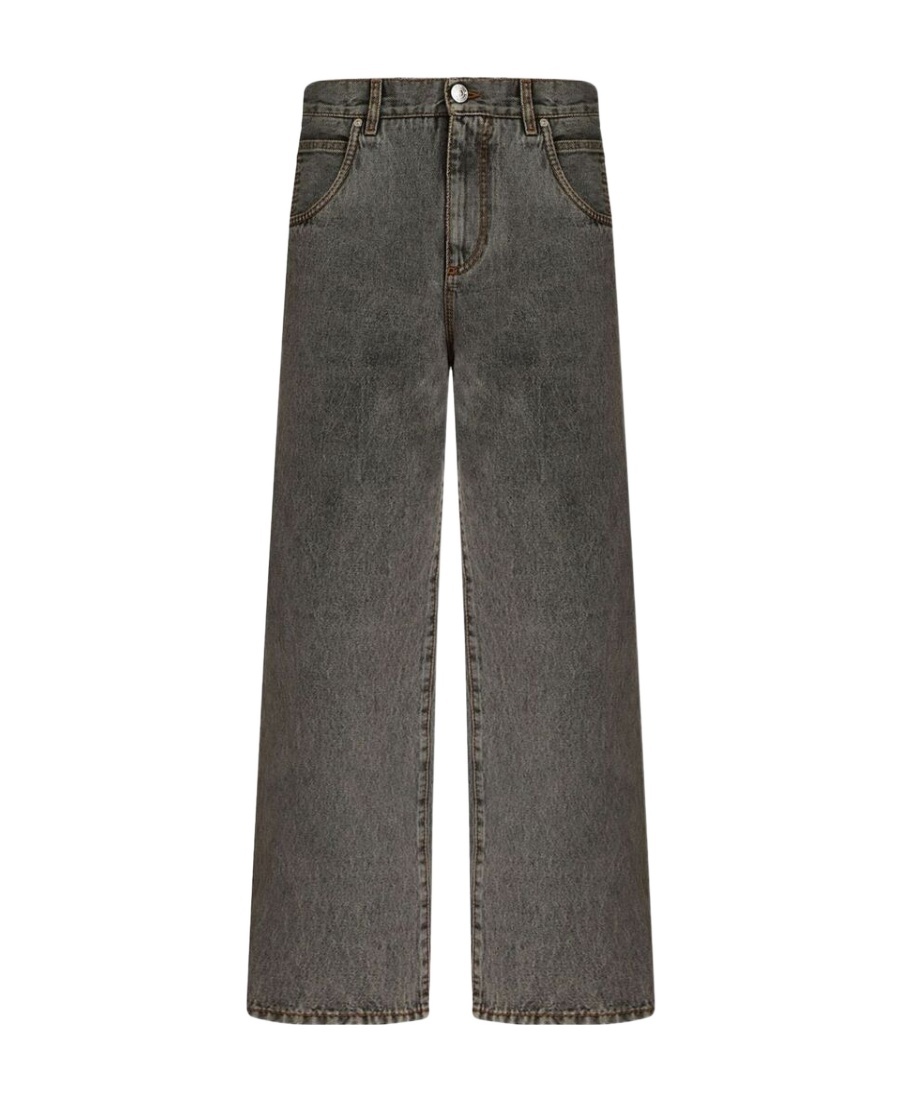 Etro Wide Leg Five-pocket Denim Trousers In Black
