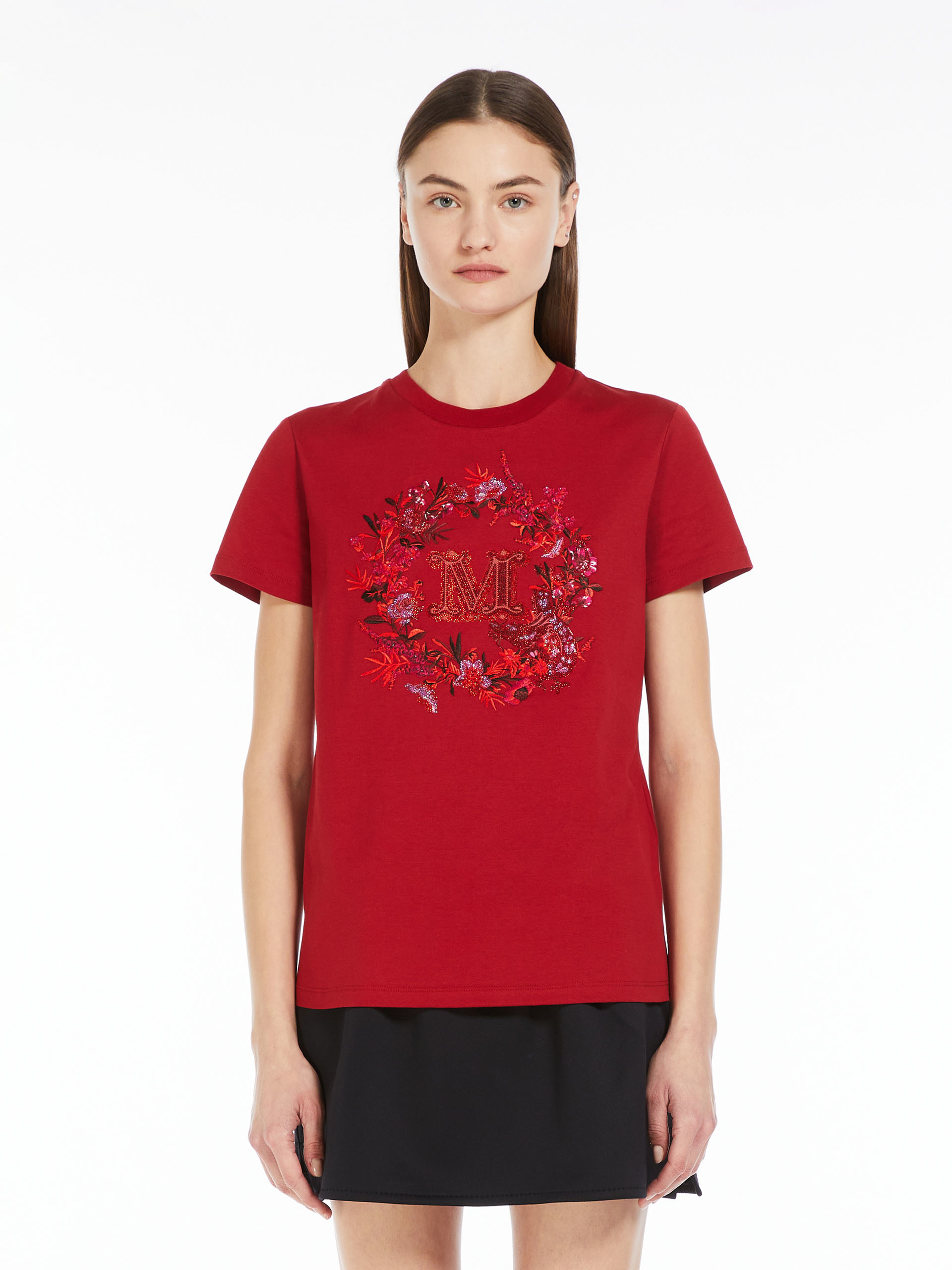 Max Mara Front Logo T-shirt In Red